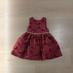 Charming Burgundy Floral Dress for Kids